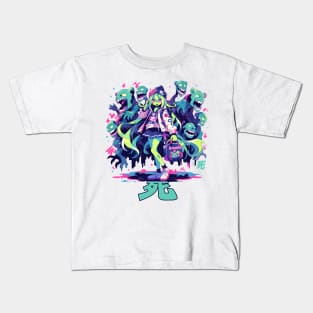 Anime Zombie Girl Kids T-Shirt